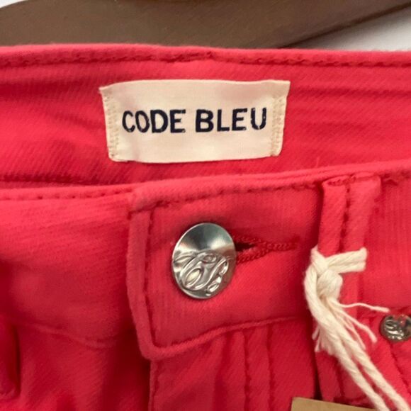 Code Bleu Women's dark pink Gwen Straight Leg Cotton Blend Cropped Jeans Size 2P - Picture 7 of 9